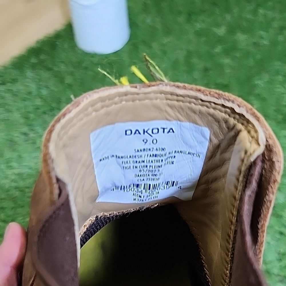 Men's Tan Leather Work Boots Steel Toe - Picture 5 of 6